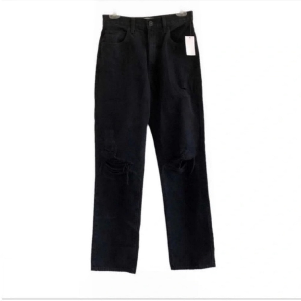 NWT SLVRLAKE London High Rise Straight Leg Jeans Black - Picture 2 of 10